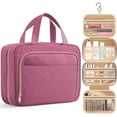 thumbnail image 1 of HOTOR Toiletry Bag, Waterproof Hanging Organizer for Travel Size Toiletries, Makeup & Cosmetic Bag for Women & Men, 11.8'' x 4.5'' x 9.0'', Rosewood-Pink, 1 of 1