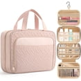 thumbnail image 1 of HOTOR Toiletry Bag, Waterproof Hanging Organizer for Travel Size Toiletries, Makeup & Cosmetic Bag for Women & Men, 11'' x 3.2'' x 8.9'', Pale Pink, 1 of 1