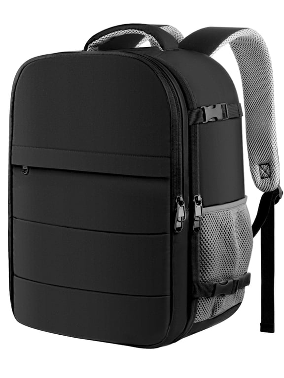 Travel Backpack, Travel Bag for Men and Women, Carry On Luggage for 15.6" Laptop, Black
