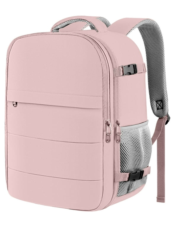 Travel Backpack, Travel Bag for Men and Women, Carry On Luggage for 15.6" Laptop, Pink