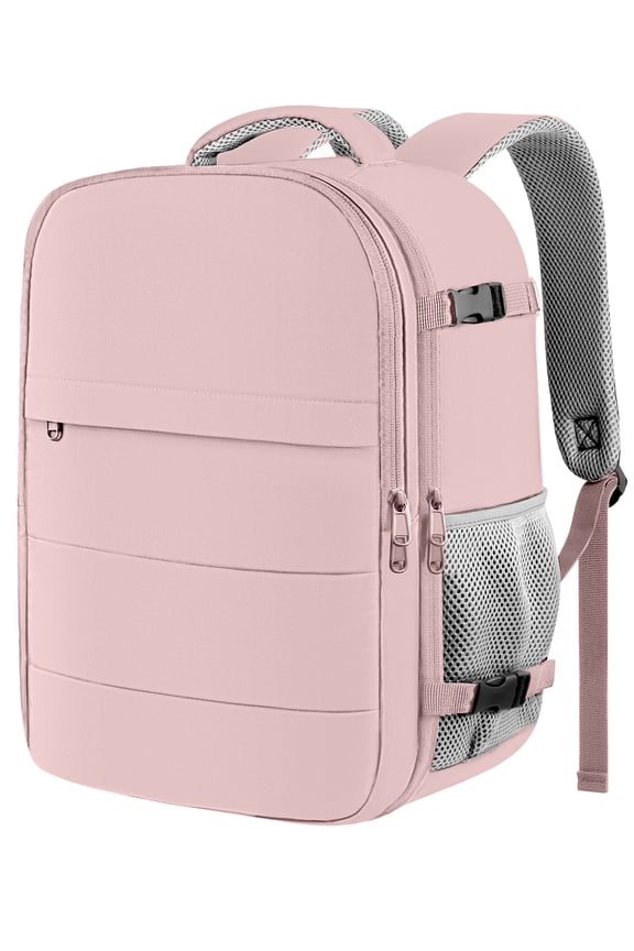 Travel Backpack, Travel Bag for Men and Women, Carry On Luggage for 15.6" Laptop, Pink