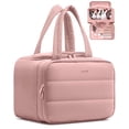 thumbnail image 1 of HOTOR Toiletry Bag for Women, Travel Size Toiletry, Wide-Open Makeup Bag with Handle, Wet & Dry Separation, 11.3" x 5.8" x 8.2", Dark Pink, 1 of 9