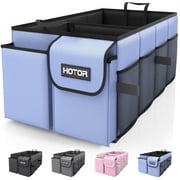 HOTOR Trunk Organizer for Car and SUV - Large-Capacity Car Organizer with Multiple Compartments, Foldable Car Organization for Car Accessories, Tools, Sundries, Blue