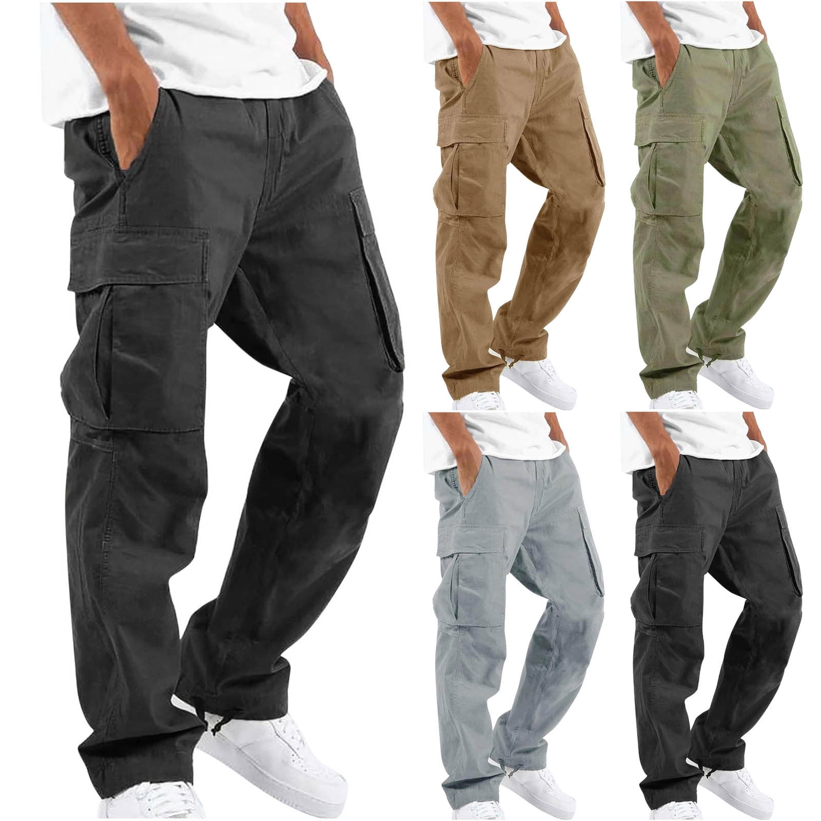 HOTOUCH Cargo Cotton Pants Men Thermal Tights Casual Pants Men Solid ...