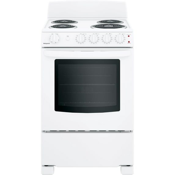 HOTPOINT RAS240DMWW 24" freestanding coil electric range