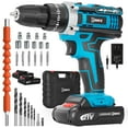 thumbnail image 1 of HOTREE 21V Cordless Drill Kit, 3/8" Keyless Chuck, Dual Speed Adjustable, 25+3 Torque Settings, Extensive Driver Accessories, 1 of 7