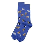 HOTSOX Blue Dog Novelty Crew Socks 10-13