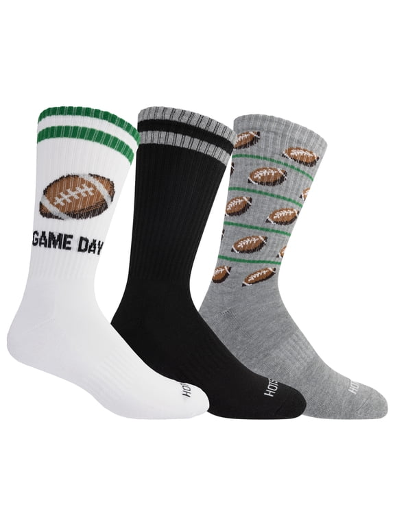 ® Men's Crew "Game Day" Football Socks, 3-pack