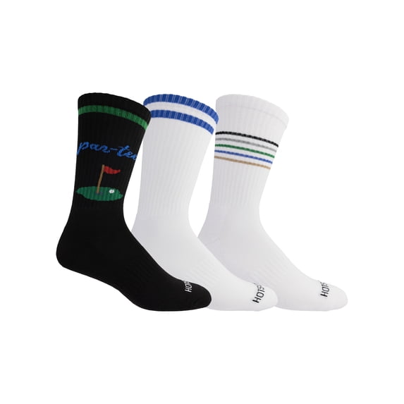 HOTSOX® Men's Crew "Par Tee" Golf Socks, 3-pack