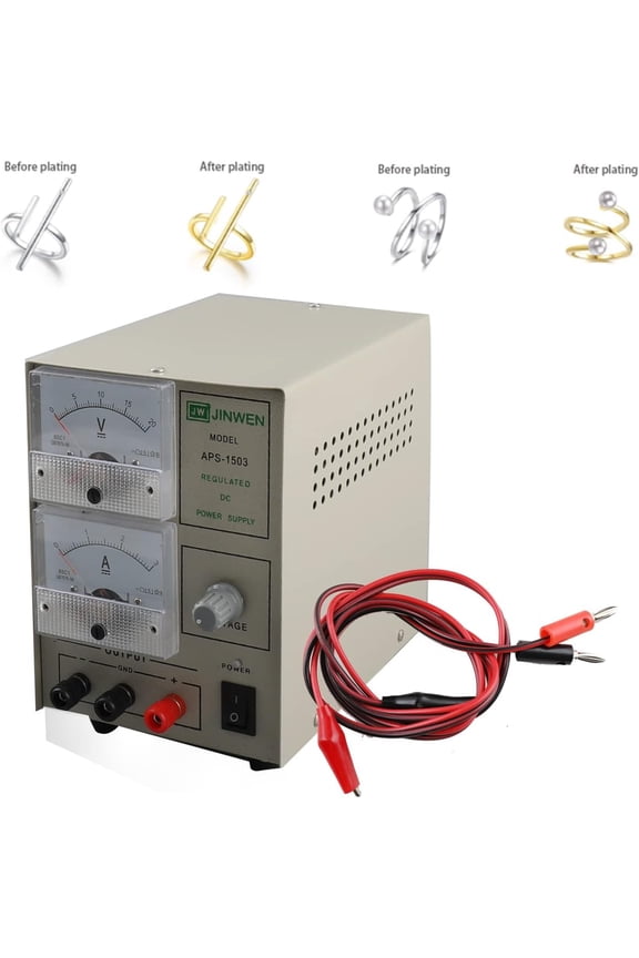 Platinum Silver Gold Plating Machine,3A Jewelry Plater Electroplating Processing Tools Electroplating Machine with Voltage Regulation Function for Platinum Gold Silver Plating