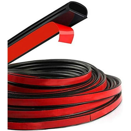 HOTSYSTEM D-Shape Door Rubber Seal Strip Weatherstrip 3M Self Adhesive Hollow for Car Truck Motor Door Cover Trunk (Black, 26.25 feet)