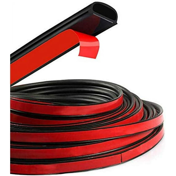 HOTSYSTEM D-Shape Door Rubber Seal Strip Weatherstrip 3M Self Adhesive Hollow for Car Truck Motor Door Cover Trunk (Black, 26.25 feet)