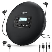HOTT C204 Basic Portable CD Player with Anti-Skip Protection - AA Battery Powered, Compact CD Players MP3/CD-R Compatible, Built-in Headphones & AUX Output for Car, Home, Trave Multiple cd Players