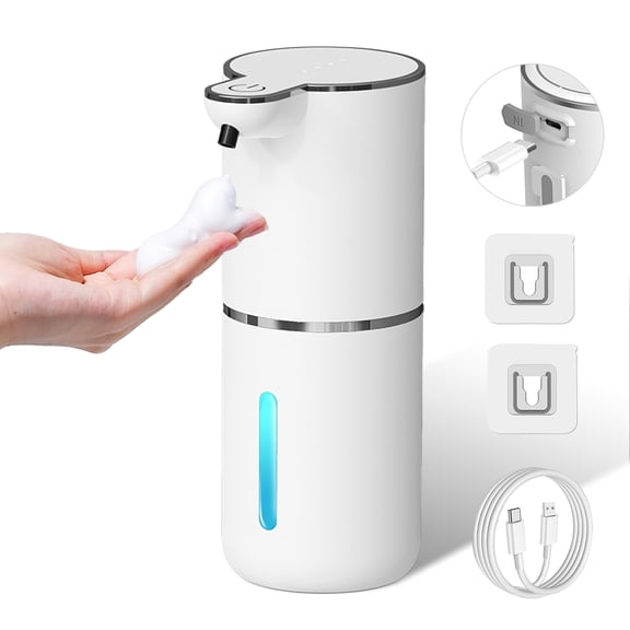 HOTU Automatic Soap Dispenser Touchless, Hands-Free, Multi Adjustable Volume, Long Battery Life, Compatible with Thick & Thin Dish/Hand Soap for Bathroom and Kitchen, Easy for Toddlers, White