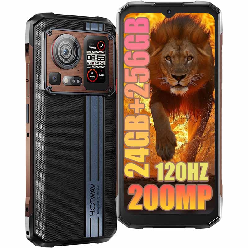 HOTWAV Cyber 15 Rugged Smartphone 24GB+256GB Dual Screen 200MP+32MP+24MP 120Hz 33W GPS/NFC/IP68IP69K
