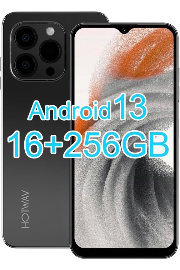 HOTWAV Note 13 Pro Smartphones 6.6'' HD 90Hz Android 13 16GB(8 8) 256GB Unlocked Mobile Phone 50MP 16MP 5160mAh Battery (Black)