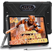 HOTWAV R9 Ultra 5G Rugged Tablet, 24GB+512GB/TF 2TB Android 15 Tablet, 11 Inch 2K FHD Waterproof Tablets, 20080mAh,Black