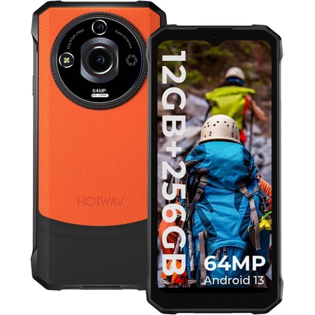 HOTWAV T7 Pro Rugged SmartPhone 12GB+256GB 2K Android 13 6280mAh 8MP+64MP IP68IP69K Dual 4G NFC