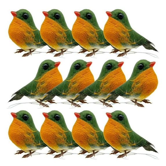 HOTWINTER 12PCS Red Cardinal Birds Clip, Christmas Artificial Red Cardinal Birds for Christmas Tree Ornament for Winter Theme Wreaths Crafts DIY Home Wedding Decoration