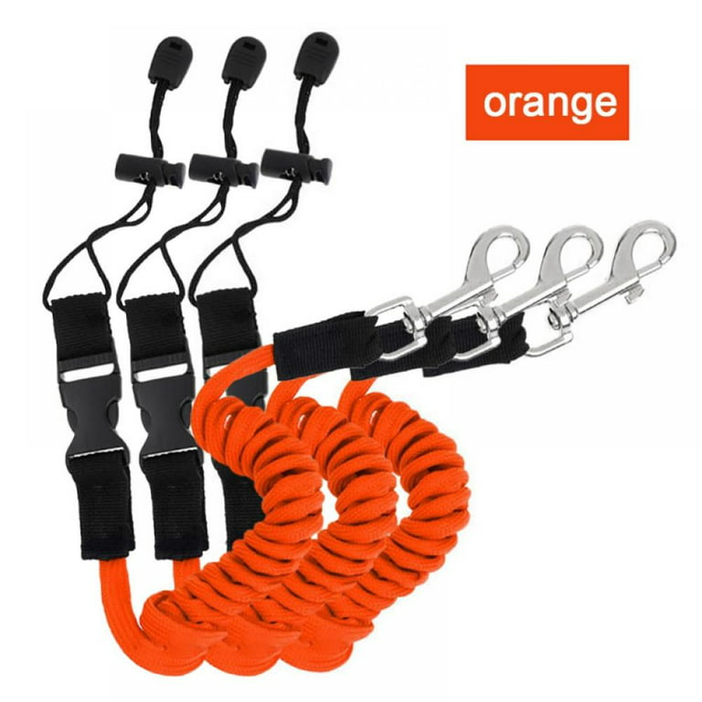 HOTWINTER 3PCS Kayak Paddle Leash Survival Duck 1.5 Coiled Canoe  Accessories Fishing Rod Tether