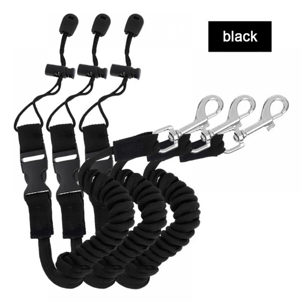HOTWINTER 3PCS Kayak Paddle Leash Survival Duck 1.5 Coiled Canoe  Accessories Fishing Rod Tether 
