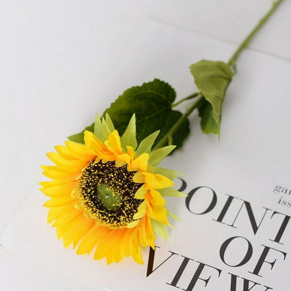 HOTWINTER Artificial Sunflower, Silk Sunflowers Faux Yellow Flowers for Home Party Wedding Decoration