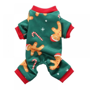 HOTWINTER Dog Pajamas Christmas for Small Medium Dogs Gingerbread Man Dog Pjs Stretchable Soft Material for Holiday