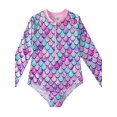 thumbnail image 1 of HOTWINTER Girls Long Sleeve One Piece Swimsuit Zipper Rashguard Swimwear 2-12 Years, 1 of 7
