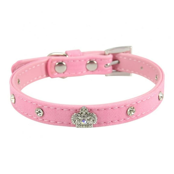 HOTWINTER Leather Cat Collars Bell, Cats Safety Collar with Elastic Strap, Adjustable Collar for Cats, Personalized Moon & Rhinestone Length for Cats