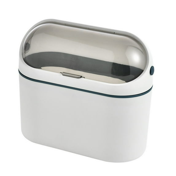 HOTWINTER Mini Trash Can with Lid, Mini Waste Basket for Desktop, Small Office Countertop Garbage Can, Mountable Tiny Wastebasket for RV, Dorm, Freezer, Laundry
