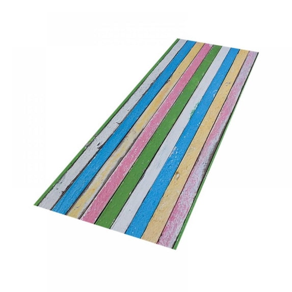 HOTWINTER Retro Vertical Stripes Wood Pattern Non-Slip Indoor and Outdoor Door Mat Rug Home Decor