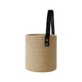 thumbnail image 1 of HOTWINTER Wall Hanging Cotton Storage Baskets, Small Rope Baskets with Leather Handle Door Closet Organizer Woven Baskets for Keys, Wallet, Plants, Towels, Toys, 1 of 1