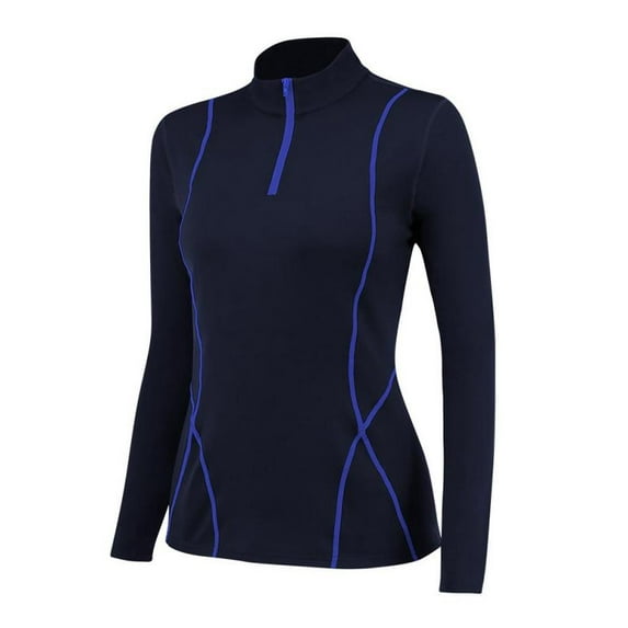 HOTWINTER Women’s Dry-Fit Athletic 1/4 Quarter Zip Pullover, Running Yoga Workout Long Sleeve Shirt