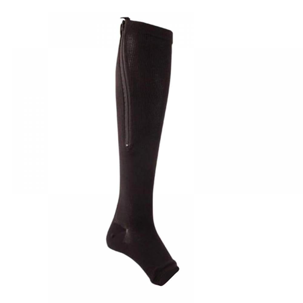 HOTWINTER Zip Compression Socks Medical Toeless with Zipper Easy on off ...