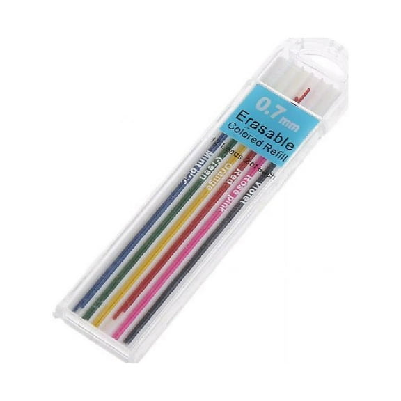 HOTYA 1 Box 0.7mm Colored Mechanical Pencil Refill Lead Erasable Student Stationary