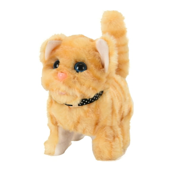 HOTYA Plush Electronic Cats Move Meow Walking Lifelike Interactive Pet Stuffed Kitten