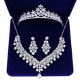 thumbnail image 1 of HOTYA Rhinestone Bridal Jewelry Sets for Women Necklace and Earrings Set with Tiara, 1 of 12