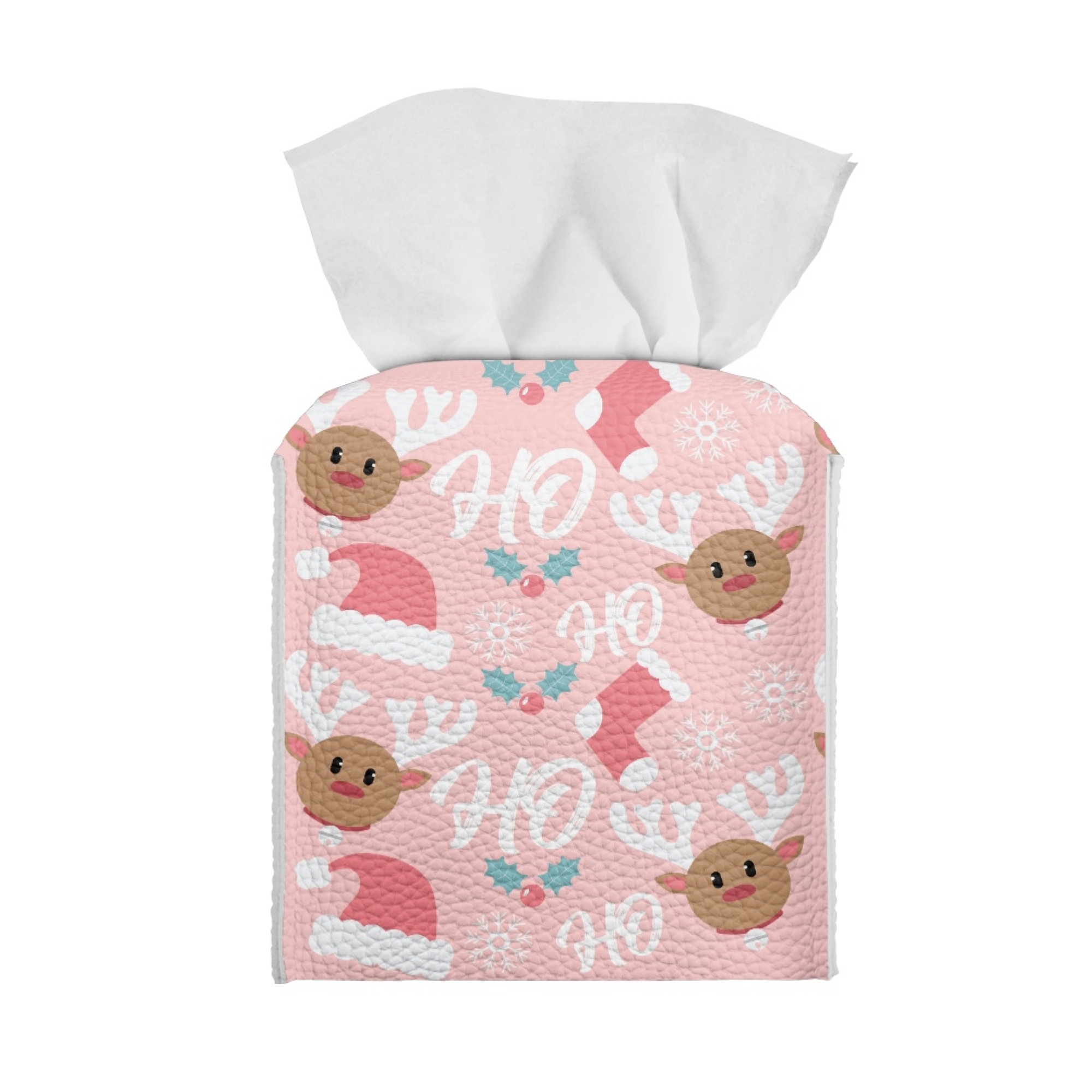 HOTYD Christmas Element Tissue Box Lid Exquisite Modern PU Leather