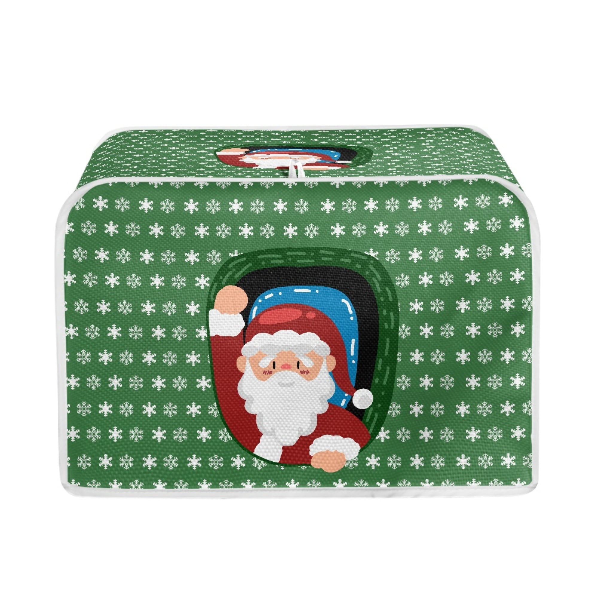 HOTYD Christmas Print 2 Slice Toaster Cover with Zipper Made of Linen