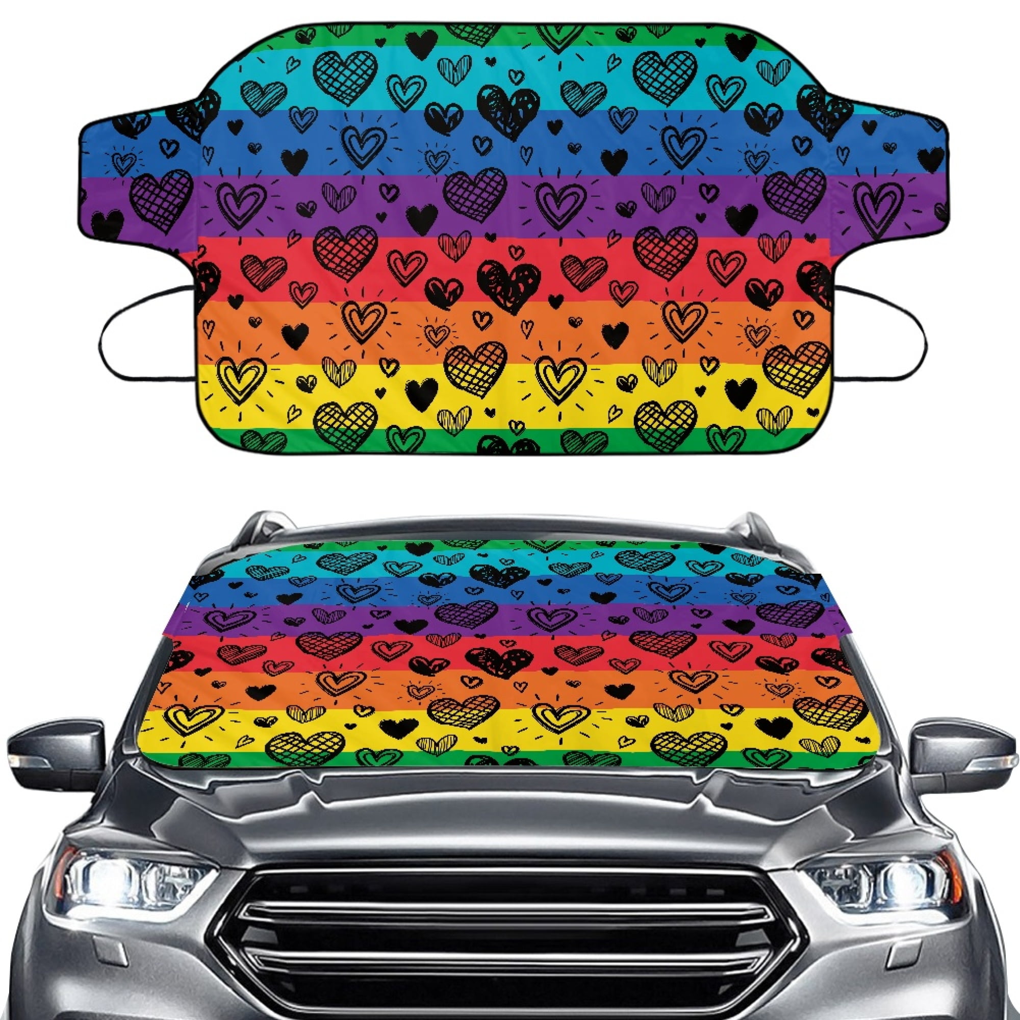 HOTYD Rainbow Frost Guard Car Windshield Cover for Snow and Ice