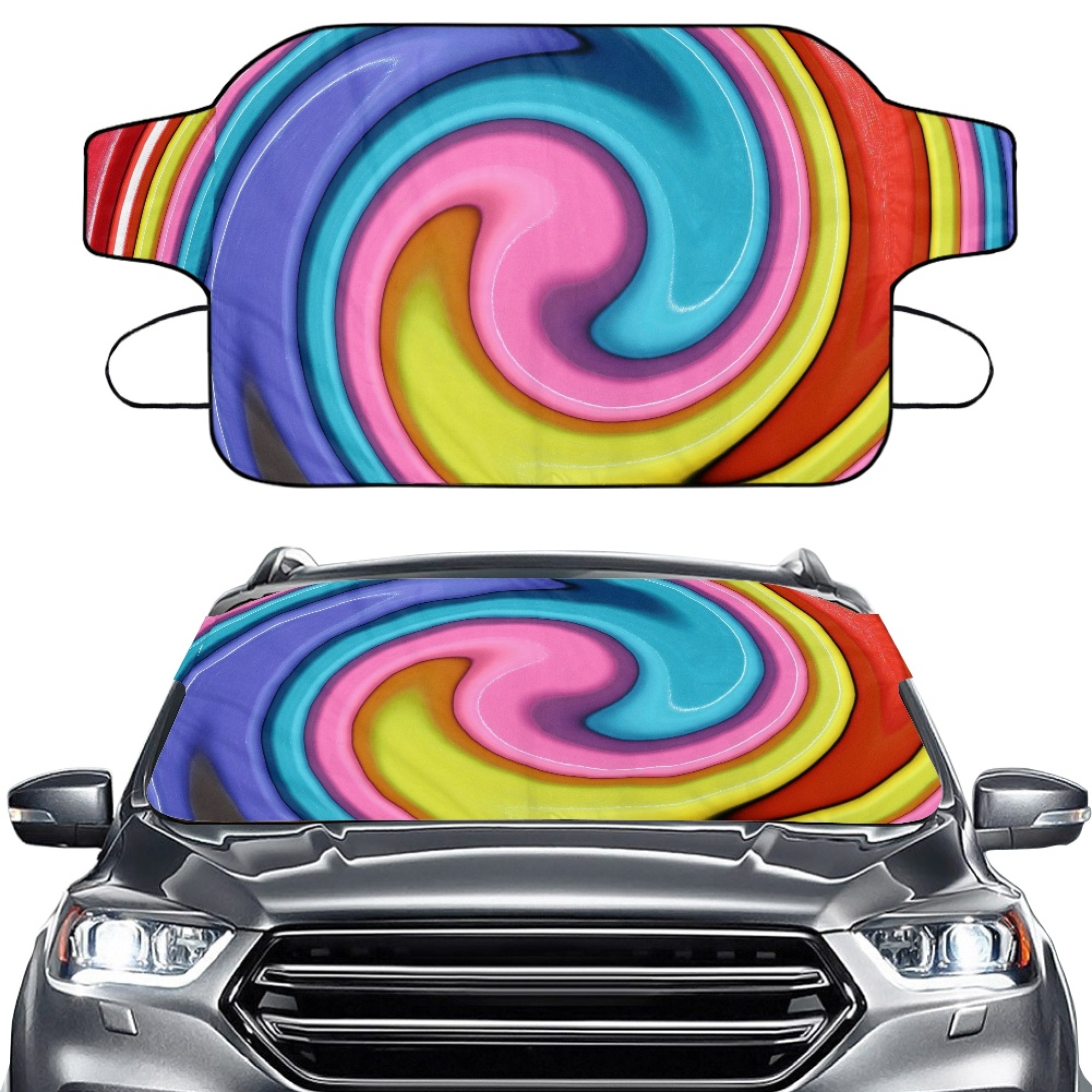 HOTYD Rainbow Insulated Car Windshield Covers Aluminum Film Material