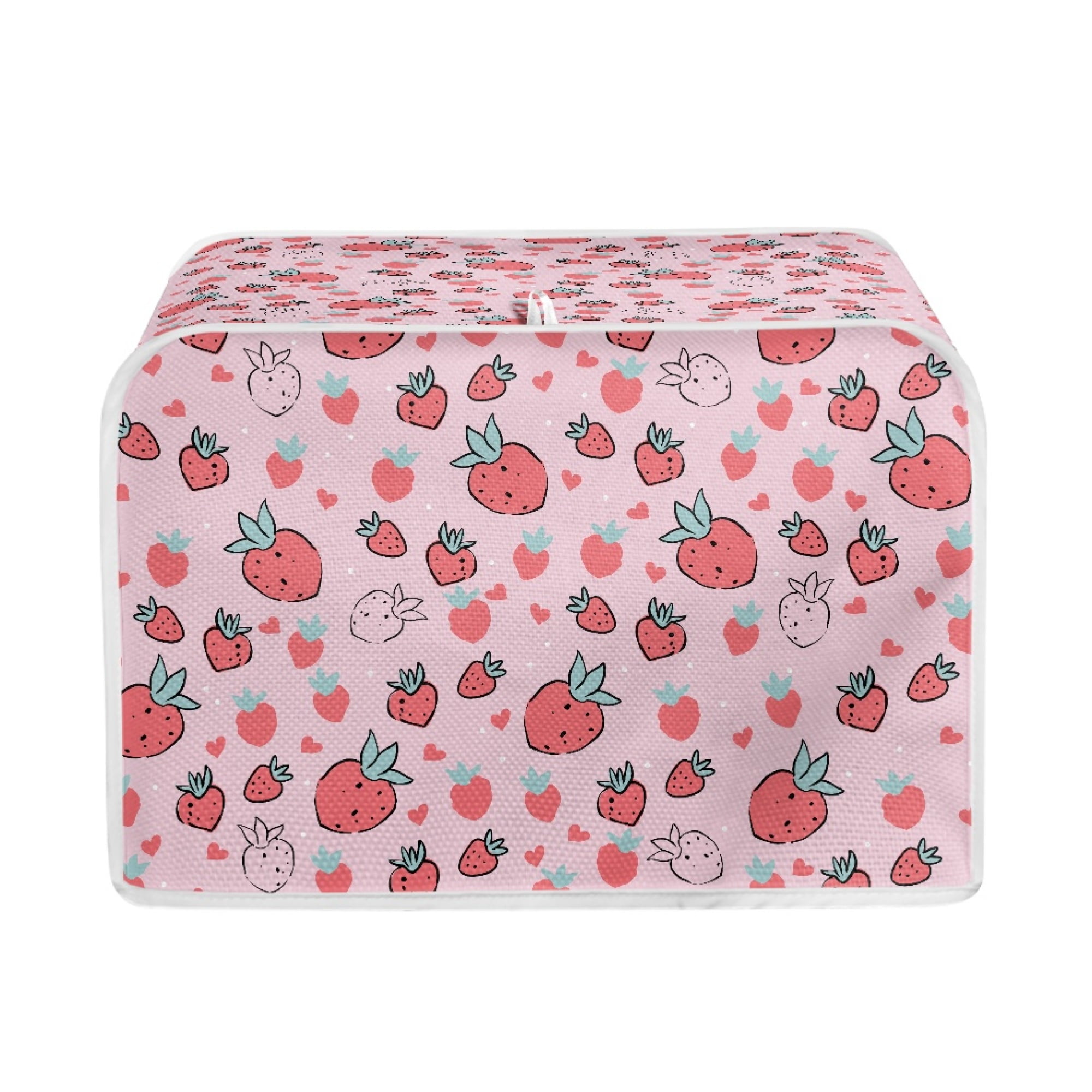 HOTYD Strawberry Print 2 Slice Toaster Cover with Zipper Made of Linen