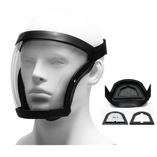Saker Protective Clear Face Mask Shield, Reusable Transparent Plastic Face  Shield (BLACK) 