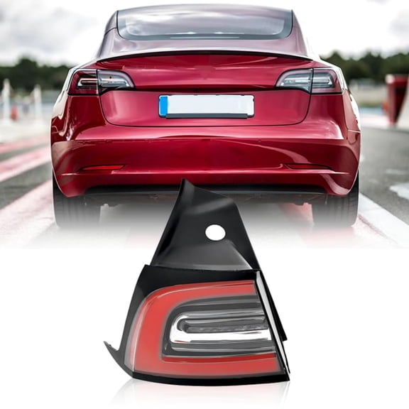 HOUGEET 3 Pin LED Outer Tail Lights Left Drive Side Fit for 2017-2020 Tesla Model 3