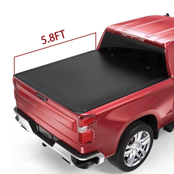 HOUGEET 5.8FT Soft Tri-fold Bed Tonneau Cover Compatible with 2019-2024 Chevy Silverado GMC Sierra 1500