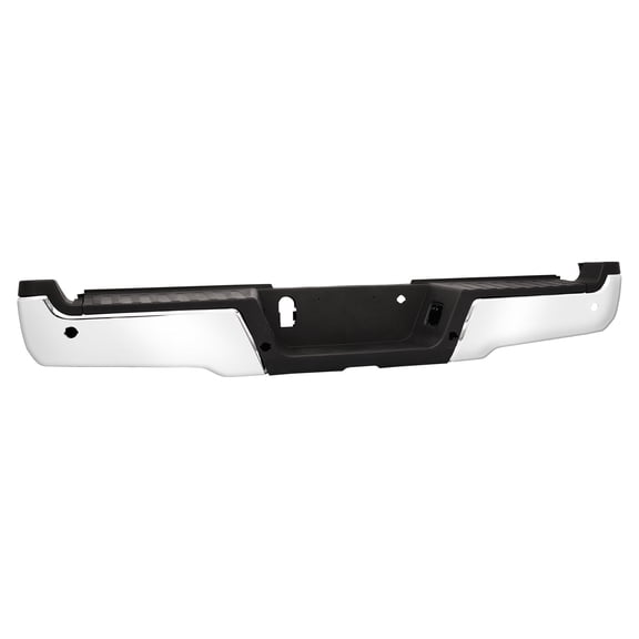 HOUGEET Chrome Rear Step Bumper Fit for 2017-2022 Ford F-250/F-350/F-450 Super Duty with Parking Sensor Holes, Direct Fit Replacement