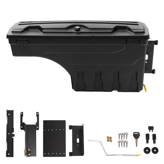 HOUGEET Compatible with Ford F-150 2015-2023 Truck Tool Box, Pickup Bed Organizer Storage Boxes with Lid, Right Passenger Side