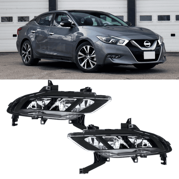 HOUGEET Fog Lights Assembly Fit for 2016-2018 Nissan Maxima Driving Fog Lamps Replacement Driver Side & Passenger Side