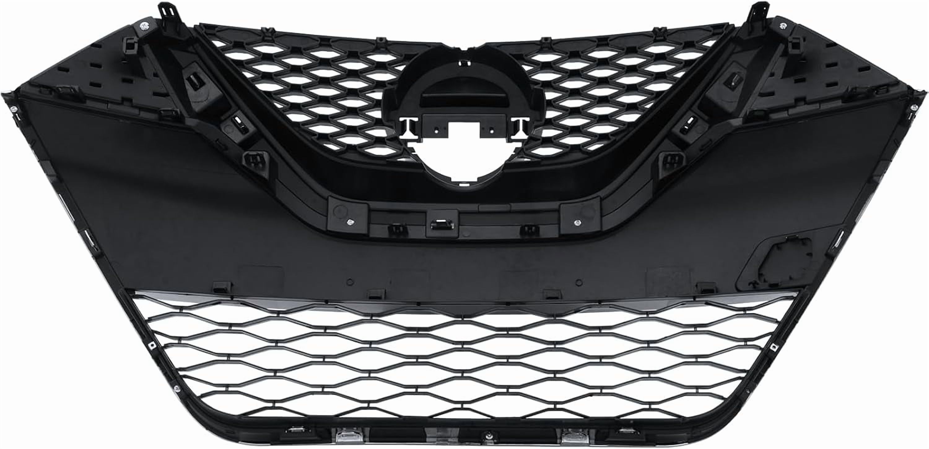 HOUGEET Front Bumper Grille Grill Fit for 2016-2018 Nissan Maxima Black Silvery Chrome Trim NI1200284 623104RA0A