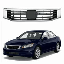 HOUGEET Front Grill Front Bumper Mesh Grille Fit for 2008-2010 Honda Accord 4 Door, Chrome